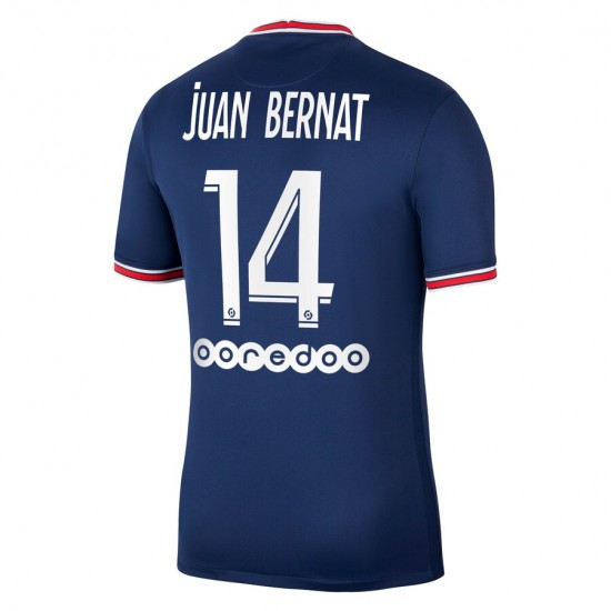 Camisola Paris Saint-Germain Juan Bernat 14 Equipamento Primeiro 2021-2022 Manga Curta